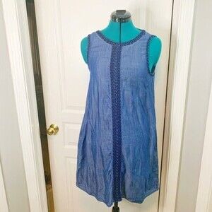 Max Jeans Bohemian Tencil Embroidered Sleeveless Casual Summer Lightweight Dress